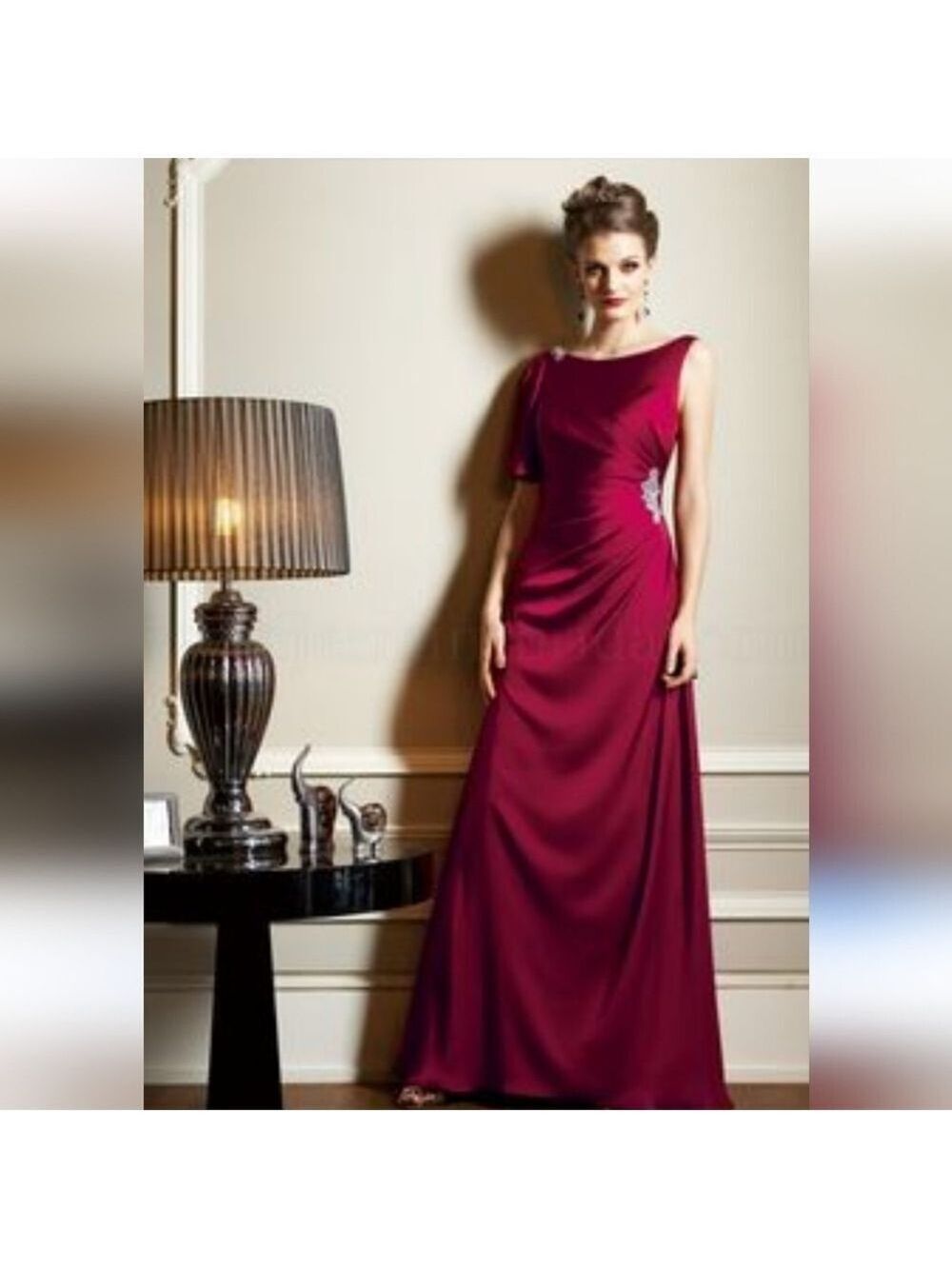 NWT Jade Couture " Black Cherry" Red Mother's Special Occasion Dress 8